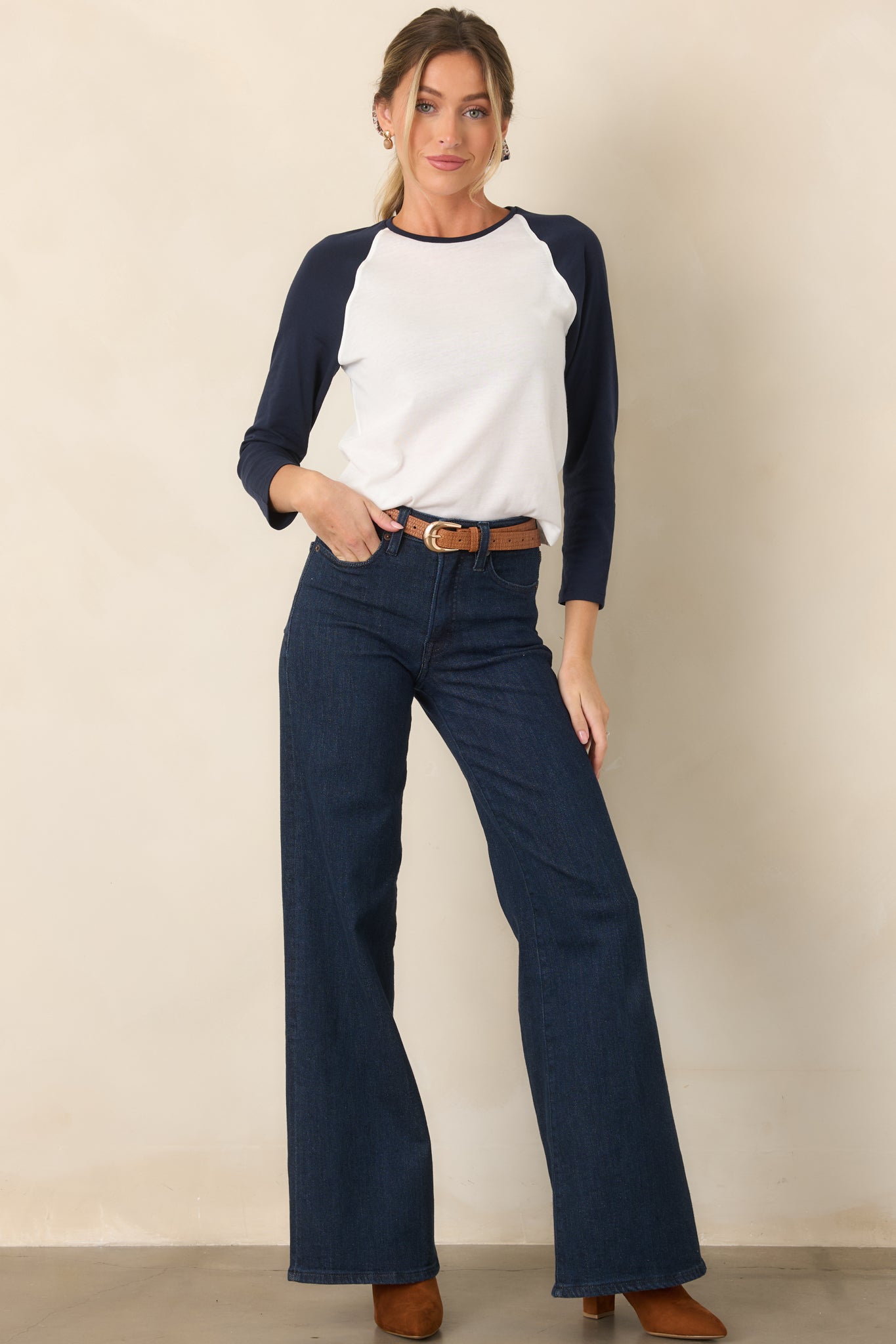 Full-length wide-leg denim pants showcasing a streamlined silhouette, comfortable relaxed fit, and classic five-pocket construction.