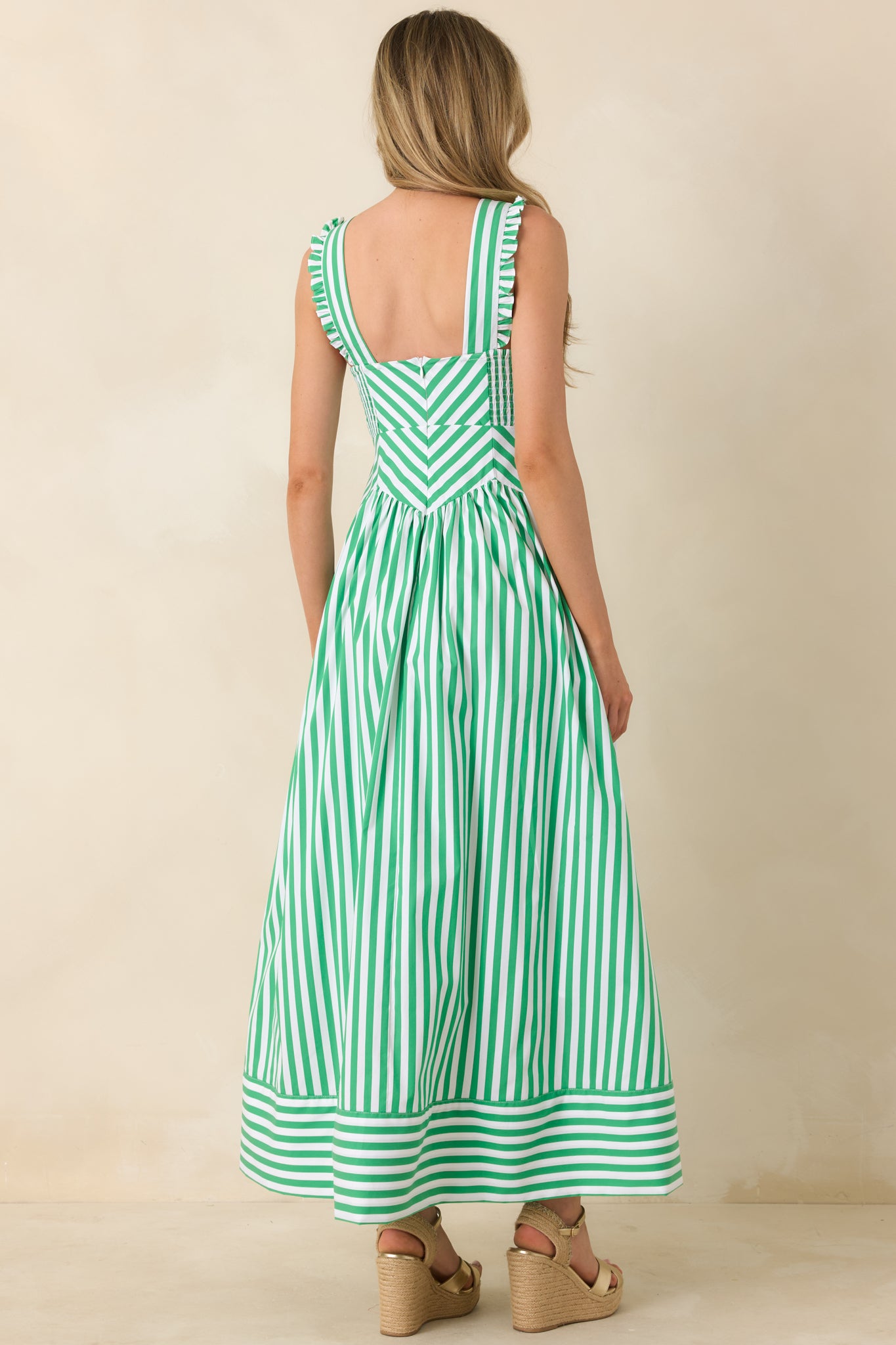 Women's Its a Good Thing Green Stripe Cotton Blend Sleeveless Maxi Dress | Size: S | Red Dress Women's Its a Good Thing Green Stripe Cotton Blend Sleeveless Maxi Dress | Size: S | Red Dress