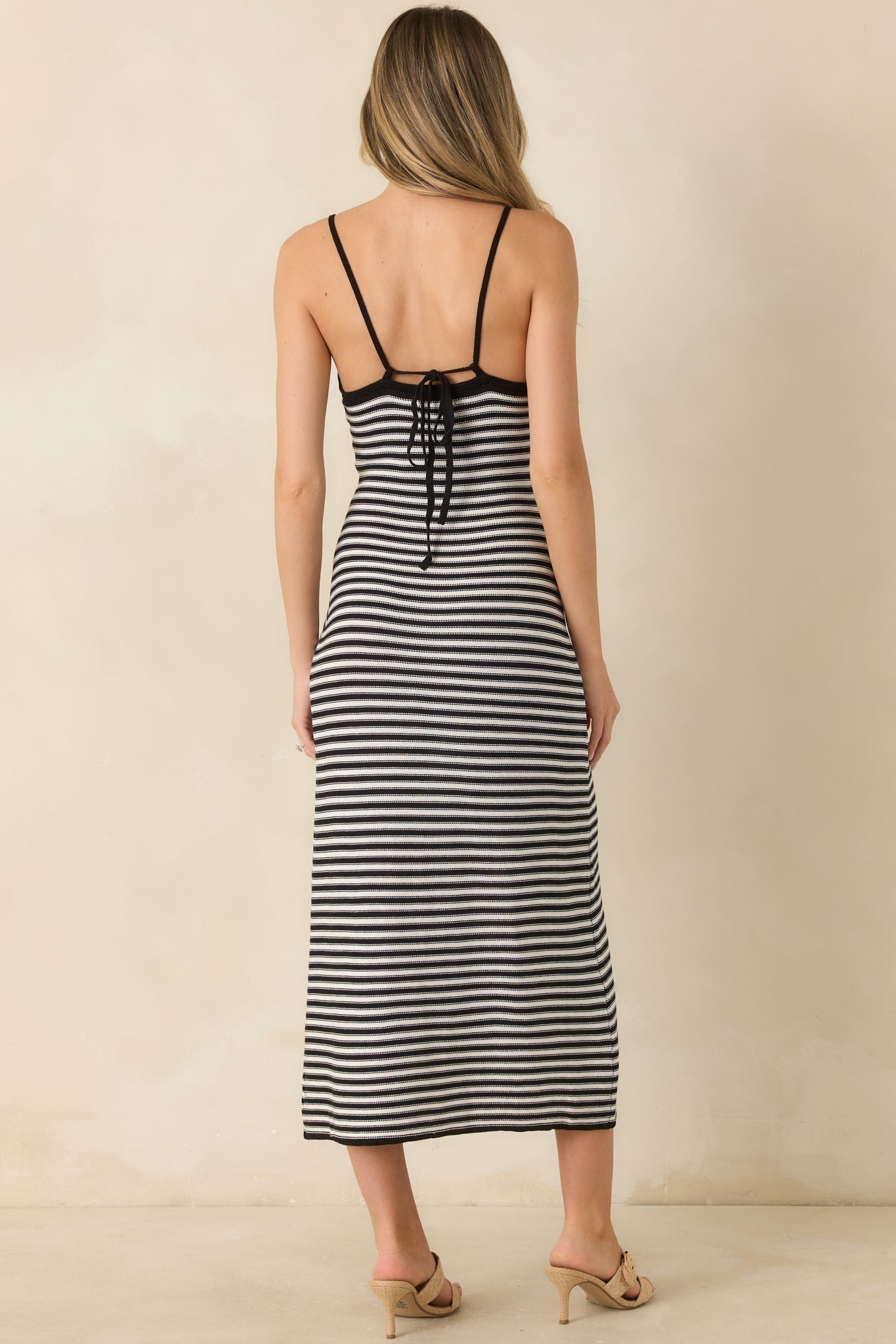 Majestic Black Stripe Cotton Blend Midi Dress | Z Supply