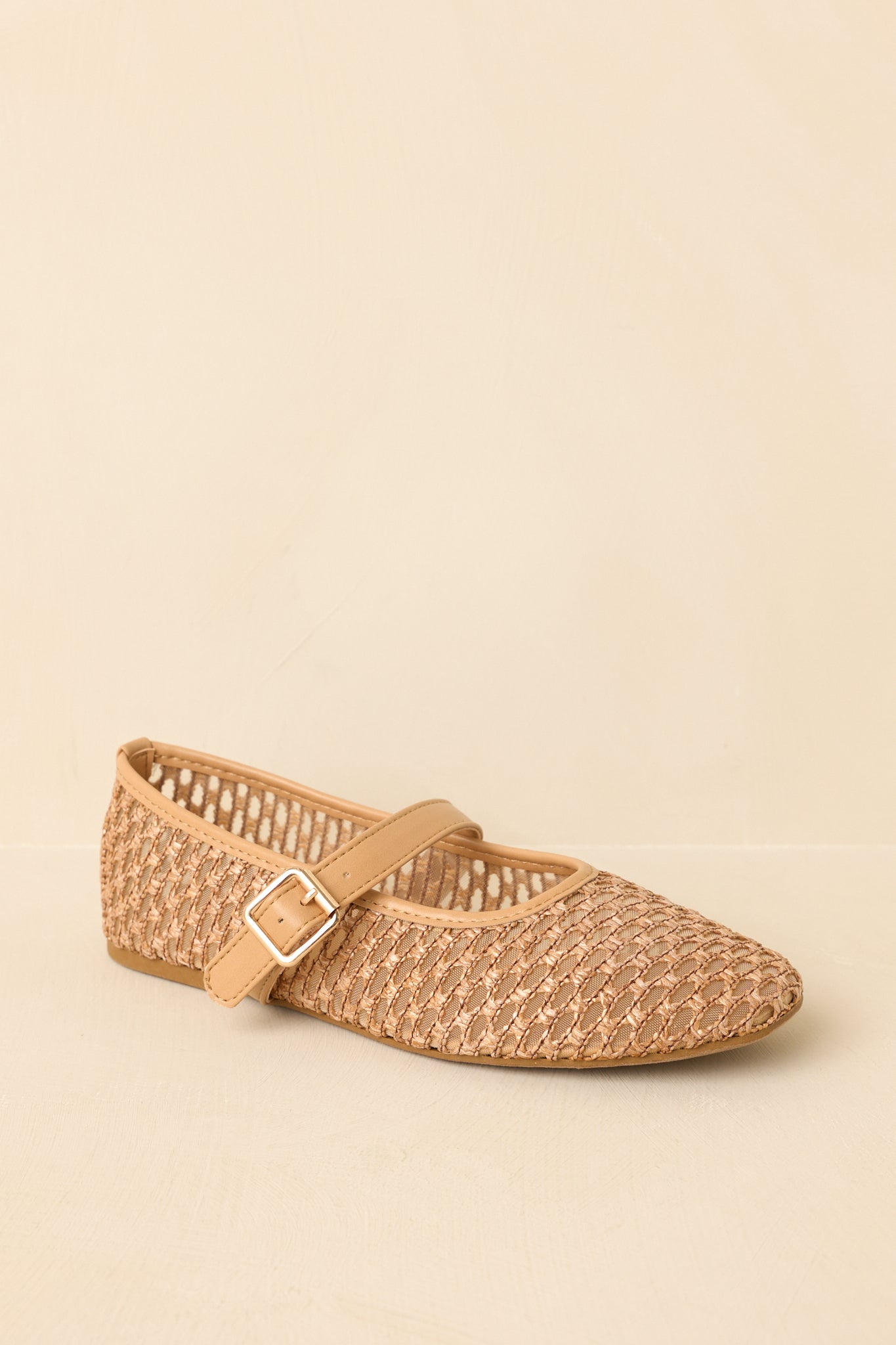 mary mesh dress Women's Just In Time Tan Mesh Woven Mary Jane Flats | Size: 7.5