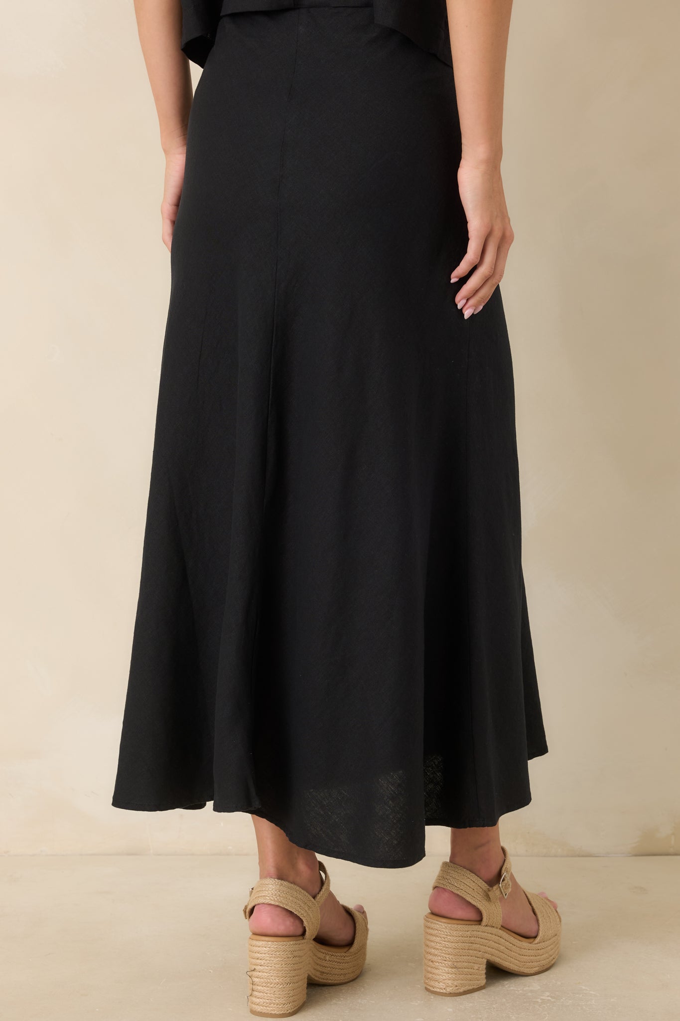 Meryl Black Linen Blend Midi Skirt | Z Supply