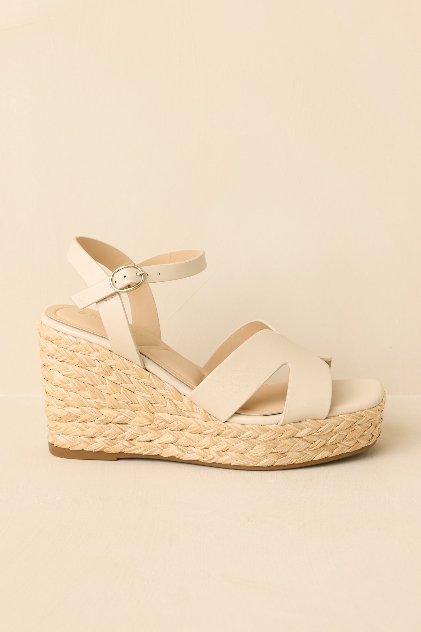 green dress white wedge Women's Glow With Every Step Ivory Faux Leather Espadrille Wedge Sandals | Size: 6.5
