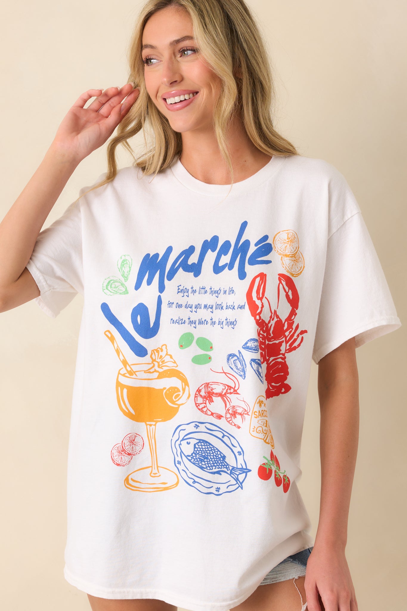 Cropped image of the graphic design showing the detail and multicolor coastal theme.