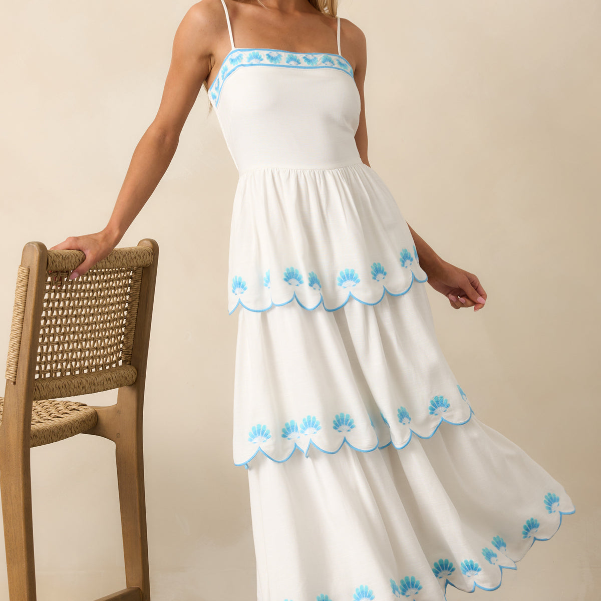 Blue White Embroidered Summer Dress White Embroidered Scallop Hem Dress Maxi Dresses Red Dress Blue White Embroidered Summer Dress White Embroidered Scallop Hem Dress Maxi Dresses Red Dress