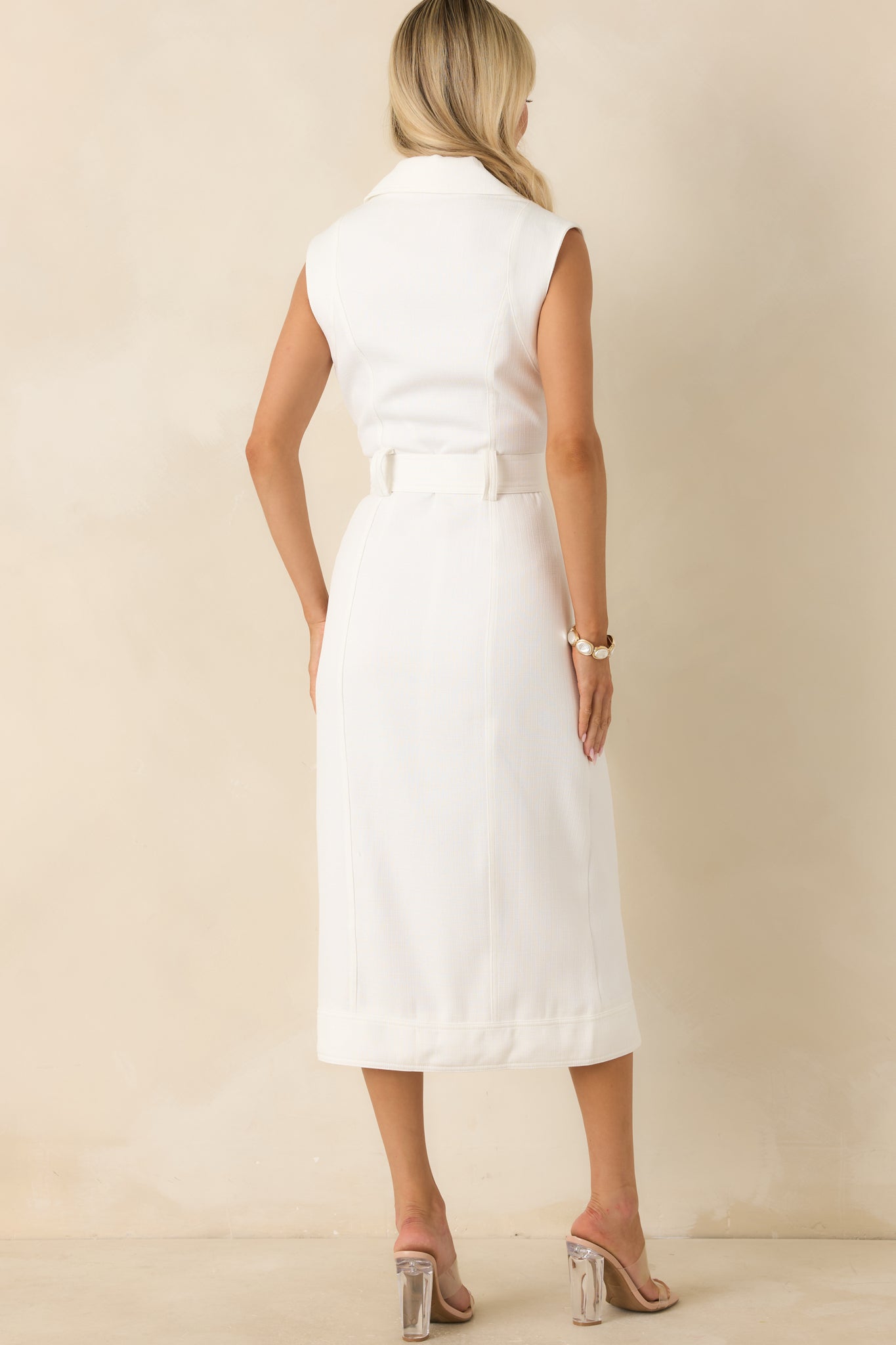 Prosperina Jacqueline Midi Dress In White - All Dresses | Red Dress
