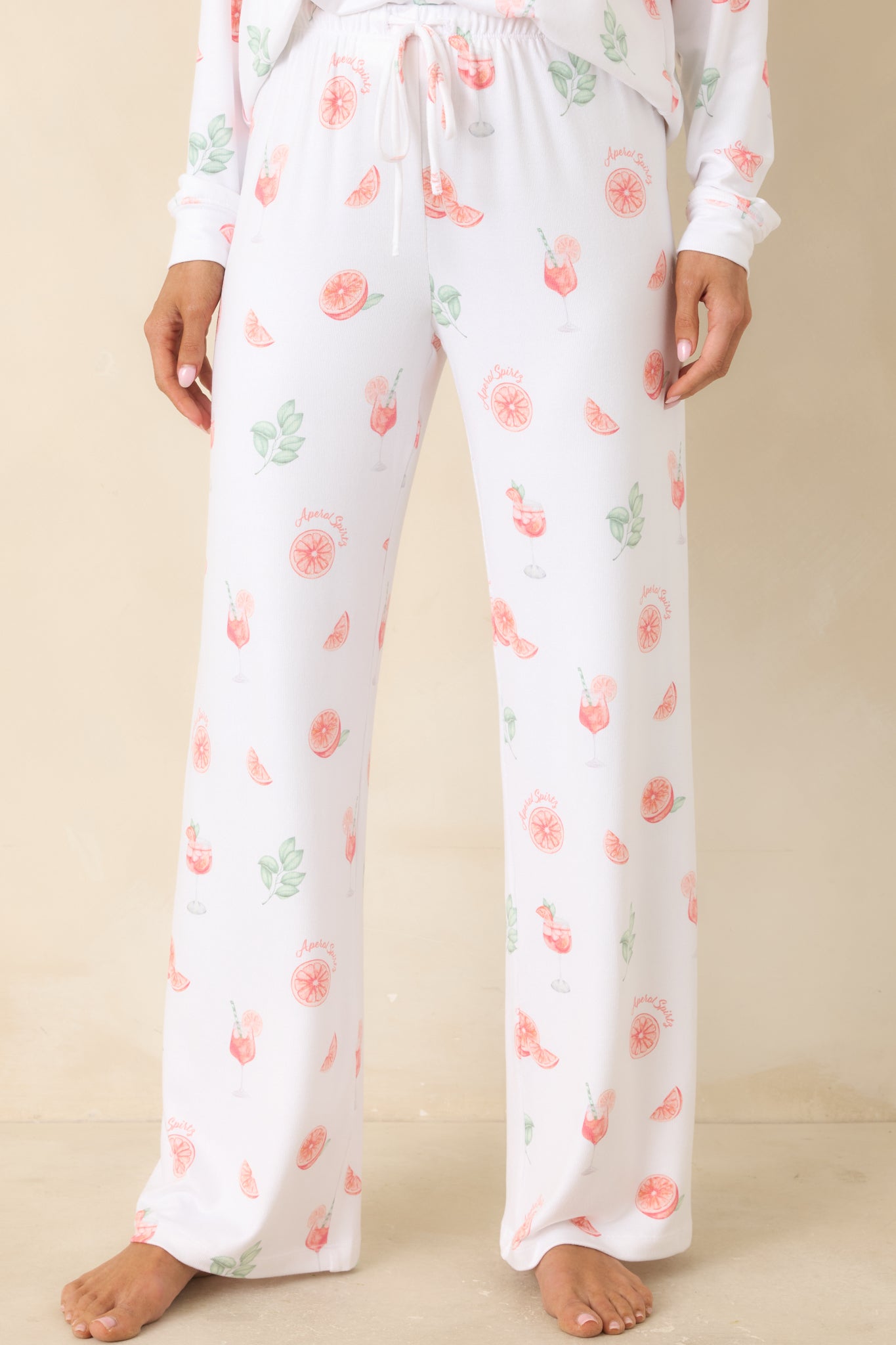 Z Supply So Sweet White Spritz Pajama Pants | Red Dress