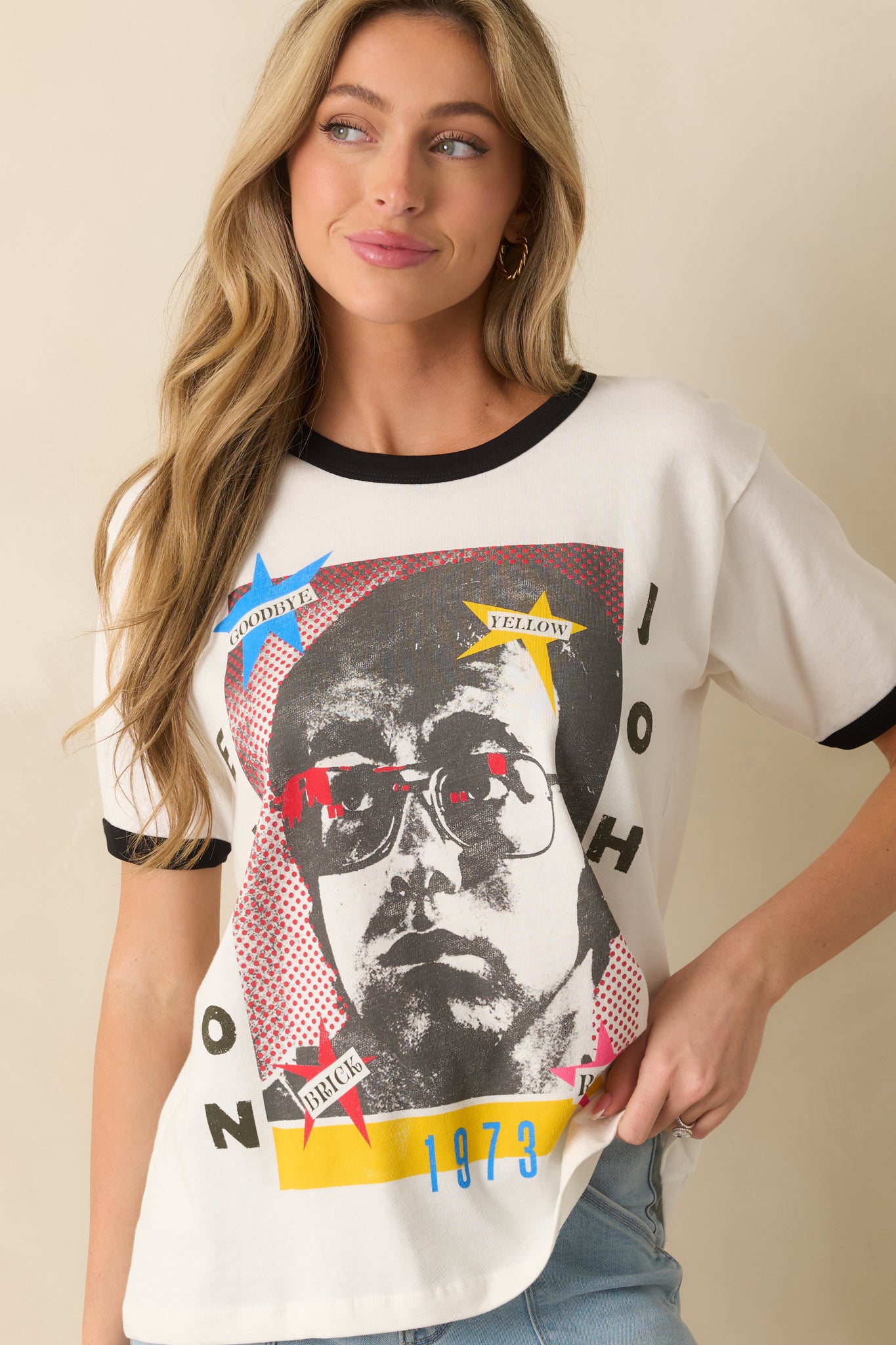 Closer view showing texture of cotton fabric and partial tour print design.