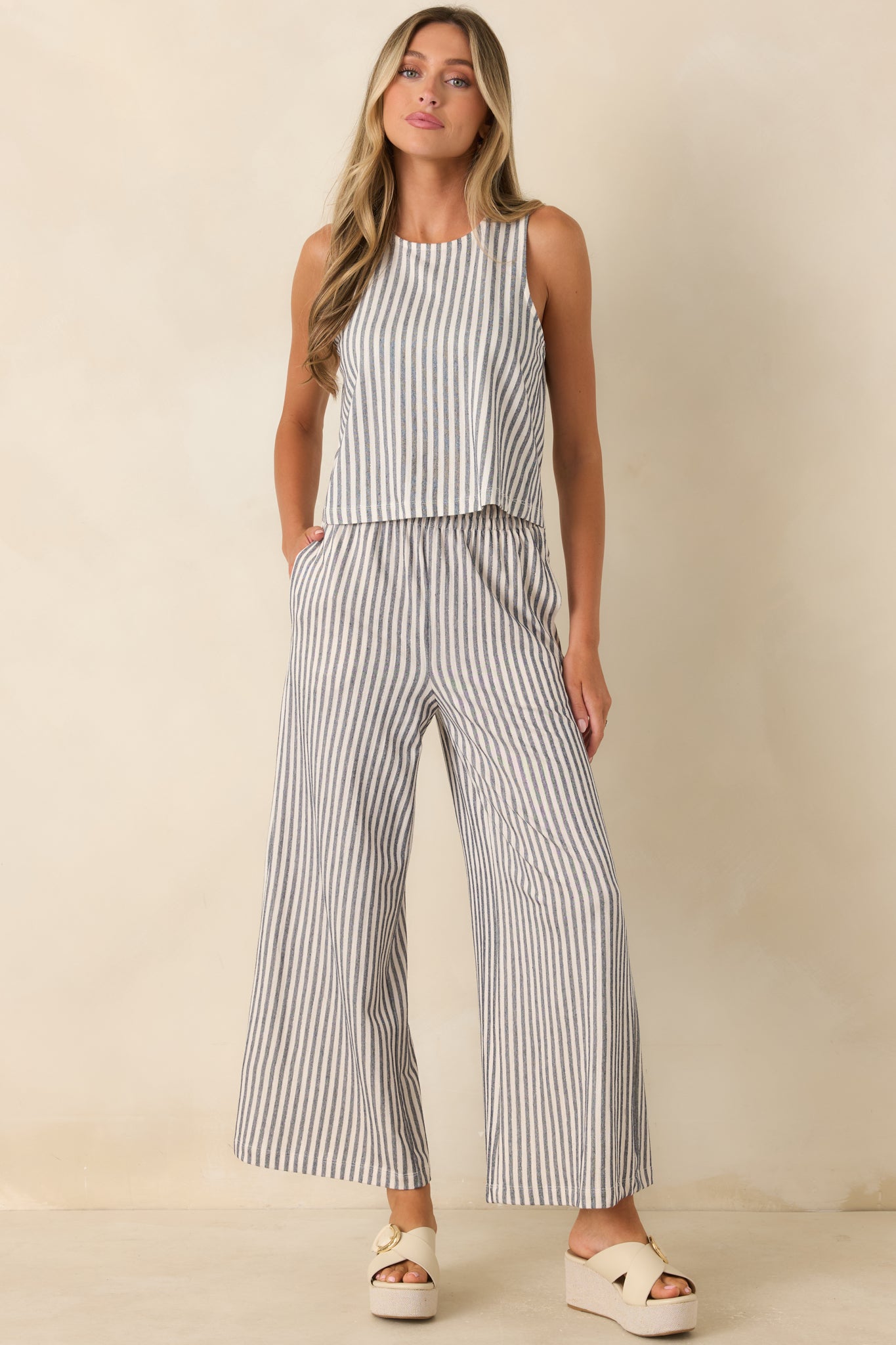 Scout Navy & Ivory Cotton Knit Stripe Pants | Z Supply