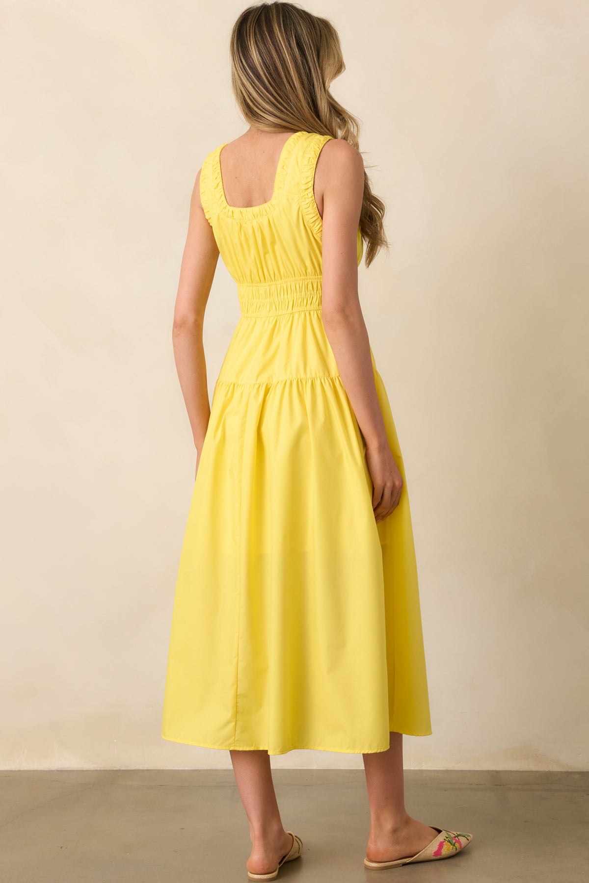 Yellow Sleeveless Midi Dress Casual Dresses Red Dress — free download