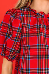 A Special Gift Red Plaid Top - Red Dress