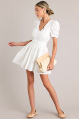 After All White Belted Cotton Mini Dress - Red Dress