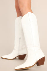 Agency Western White Boots - Red Dress