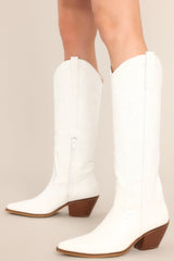 Agency Western White Boots - Red Dress
