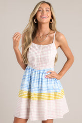 Alive And Free Pink Multi Gingham Romper Dress - Red Dress