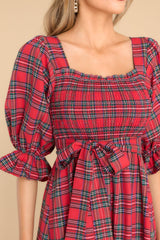 All Is Calm Red Plaid Maxi Dress - Red Dress