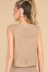 All The Same Taupe Sweater Vest - Red Dress