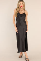 All Yours Black Cowl Neck Maxi Dress - Red Dress