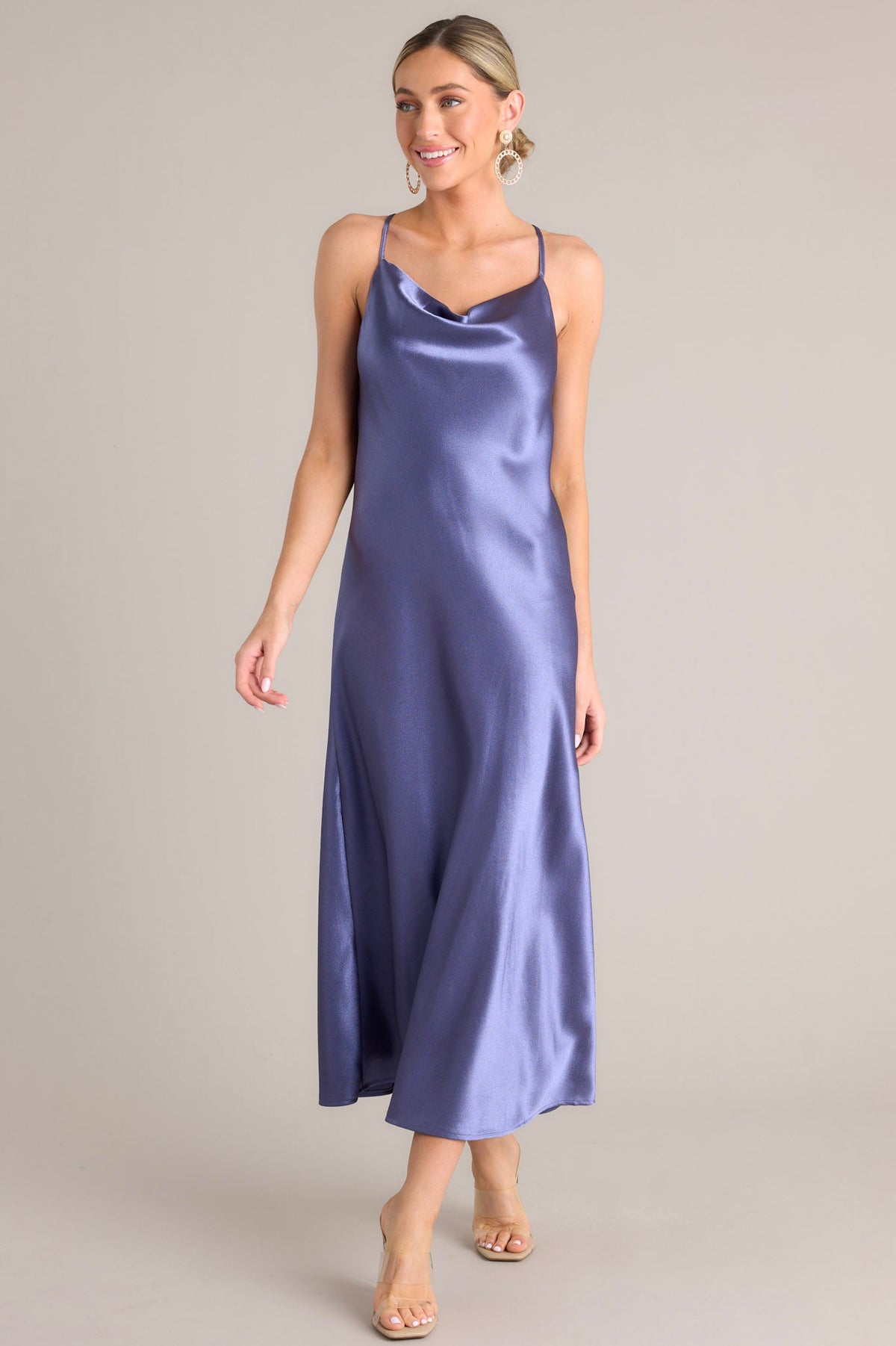 Lila Lace Cowl Neck Backless Maxi Dress main image 0