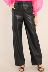 Always Stylish Black Faux Leather Pants - Red Dress