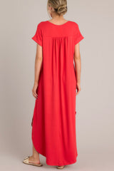 Always The Same Thing Red Maxi Dress - Red Dress