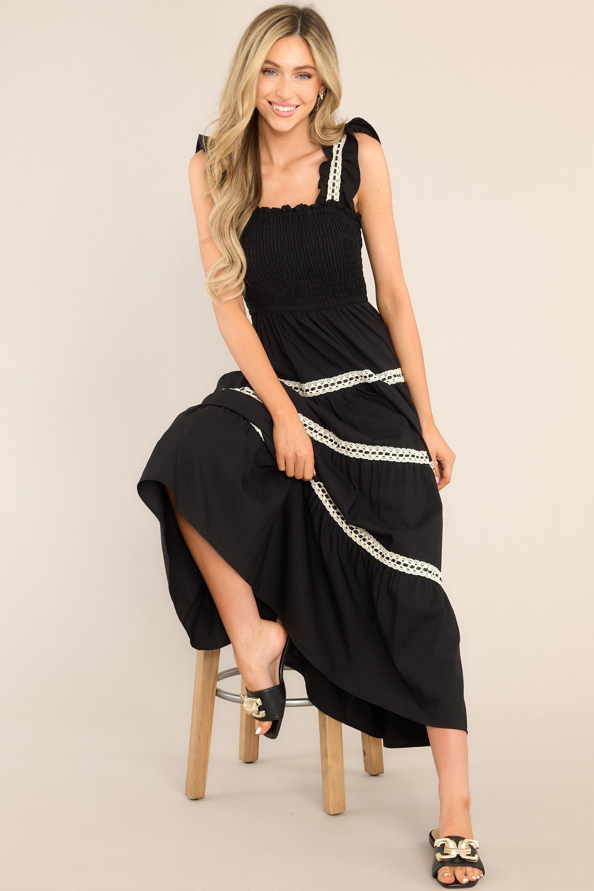 Lace Tiered Midi Dress main image 0