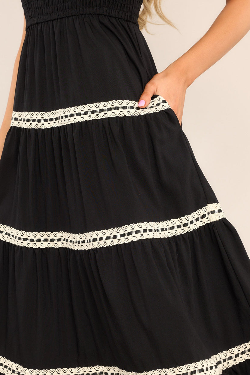 Lace Midi Dress Black 1