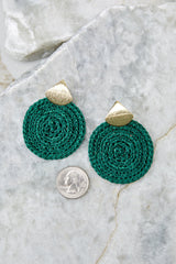 Another Kind Of Love Dark Green Earrings - Red Dress
