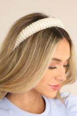 Back To The Top Pearl Headband - Red Dress