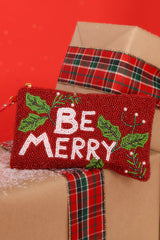 Be Merry Red Beaded Pouch - Red Dress