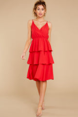 Bit Of A Flirt Red Midi Dress - Red Dress