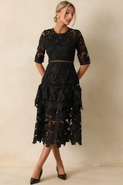 black-dress-half-sleeves-lace-