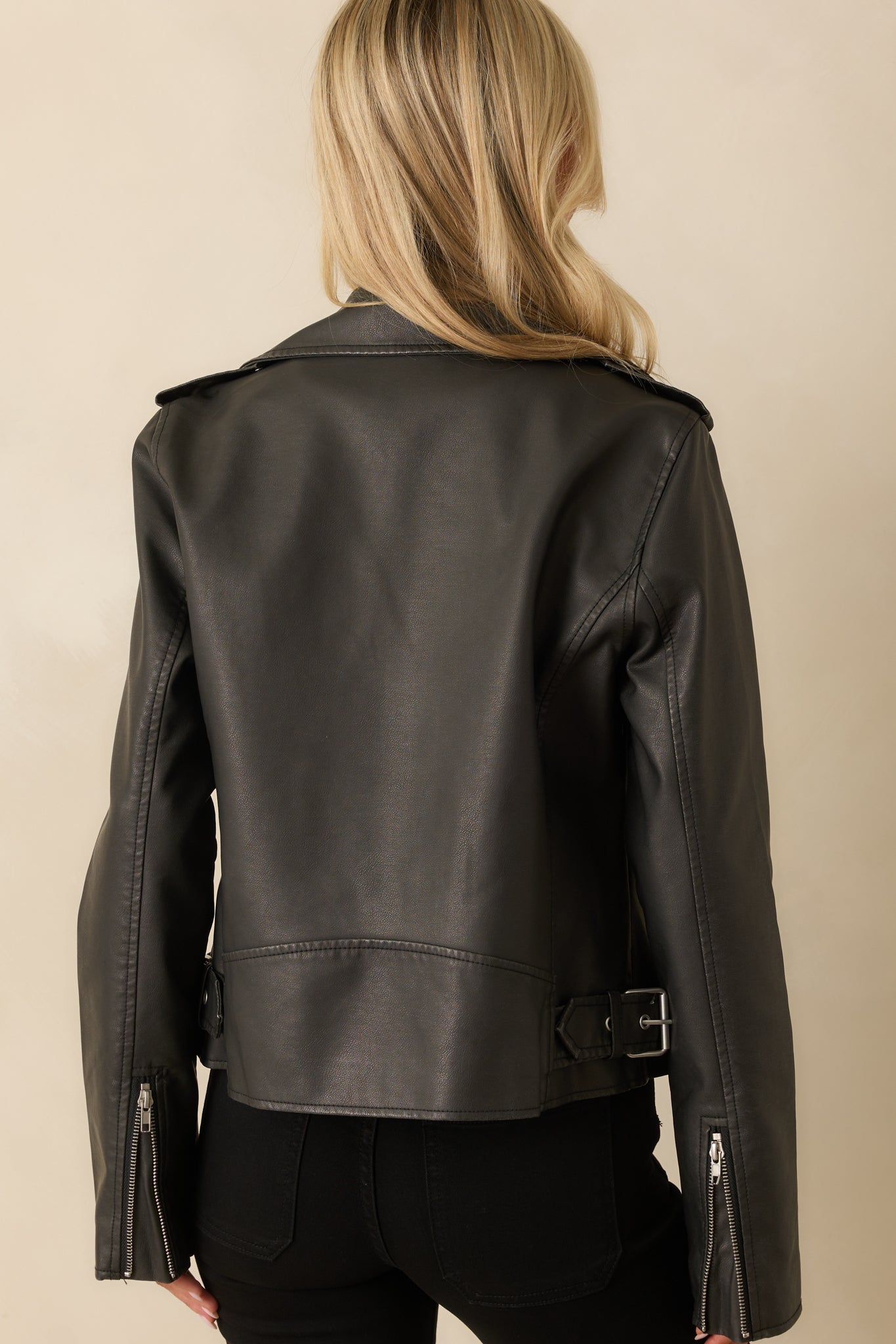 Z Supply Alchemy Moto Faux Leather Jacket In Black | Red Dress