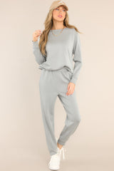 Blow Off Steam Ash Blue Joggers - Red Dress