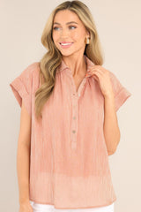 Board It Coral and White Stripe Cotton Top - Red Dress