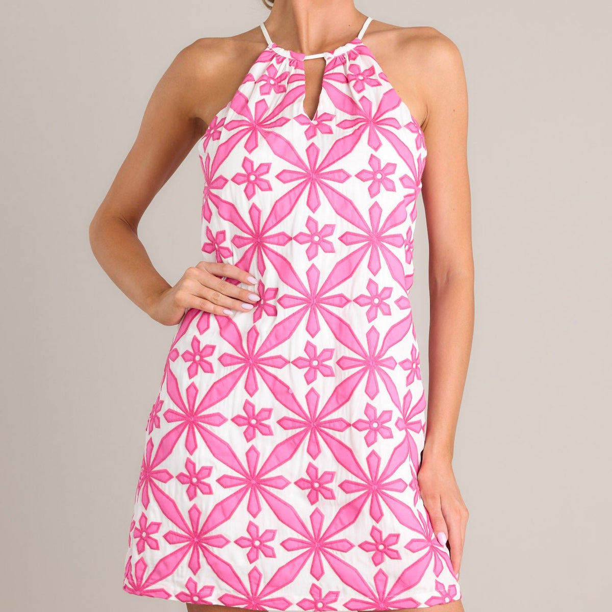 pink floral high neck dress Hazel Halter Maxi Dress ~ Cottage Floral Pink  Show Me Your Mumu
