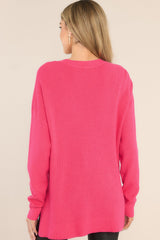 Breath Of Freshness Pink Sweater - Red Dress