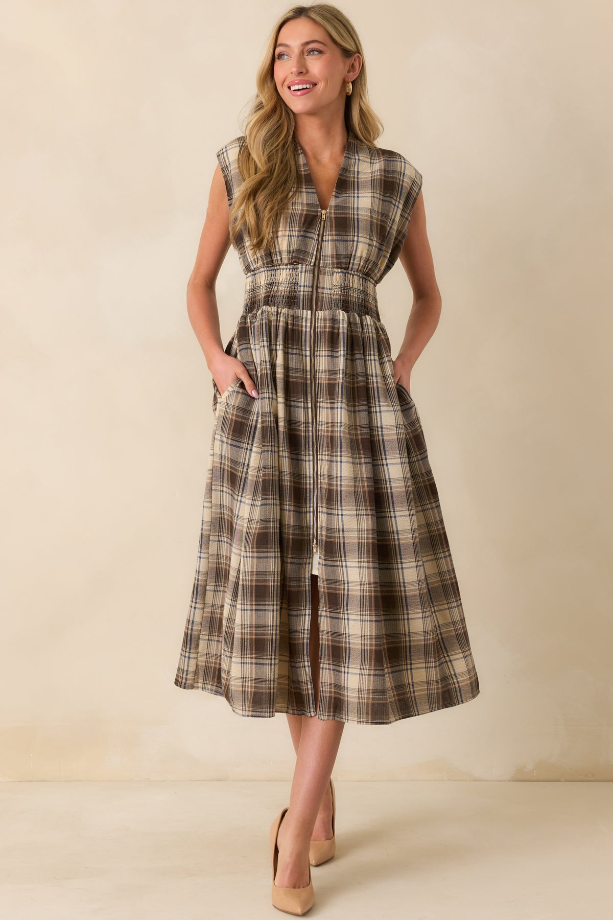 Mocha Brown Midi Dress