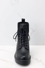 Built To Last Black Lace Up Boots - Red Dress