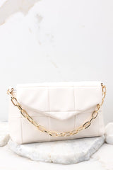 Captivatingly Chic Ivory Bag - Red Dress