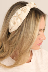 Castles In The Sand Beige Headband - Red Dress