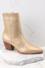 Caty Gold Weave Ankle Boots - Red Dress