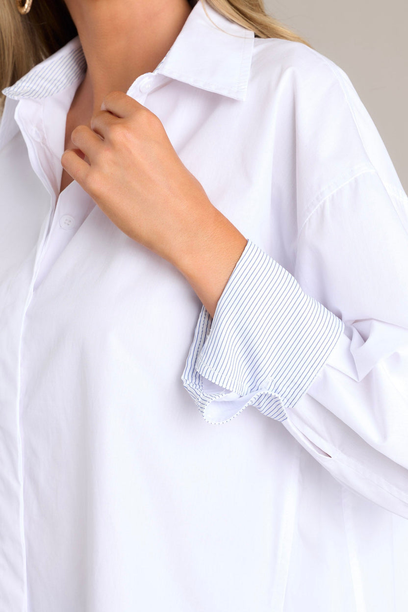 100% Cotton White Button Front Top - All Tops | Red Dress