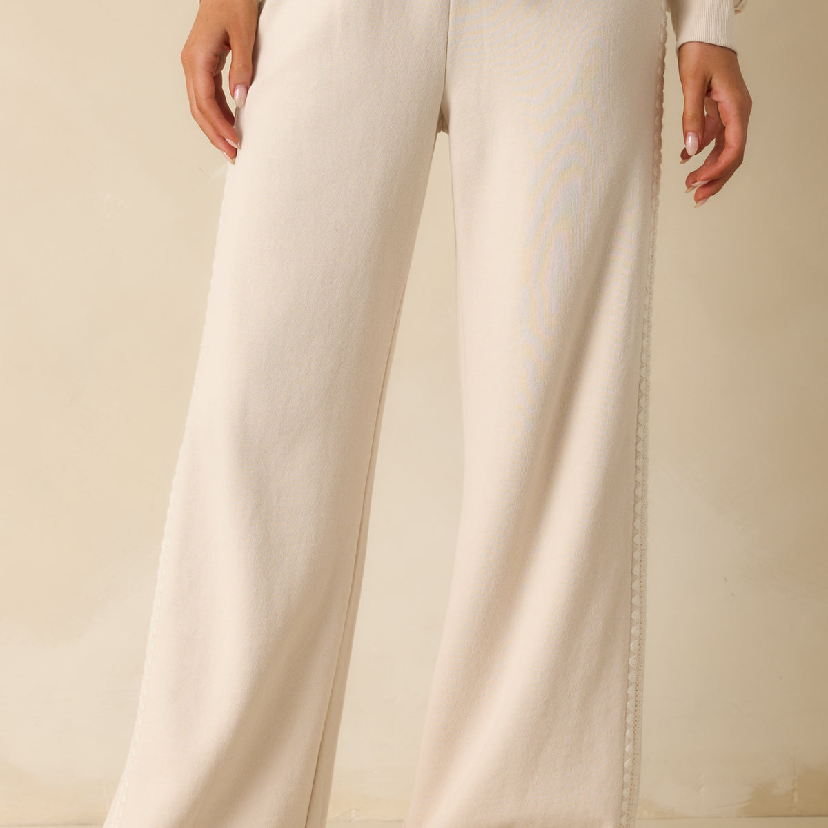 Z Supply Take All French Terry Track Pants In Ivory | Red Dress
