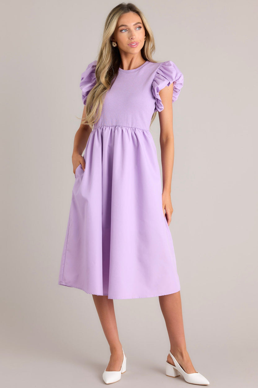 Frenchy Lavender Backless Midi Cami Dress main image 0
