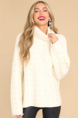 Cold Night Dreams Ivory Sweater - Red Dress