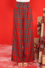 Coming Together Red Multi Plaid Pants - Red Dress