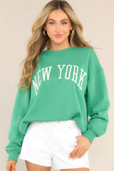 Concrete Jungle Green Embroidered Sweatshirt - Red Dress