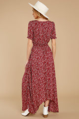 Cue From The Past Red Print Maxi Dress - Red Dress