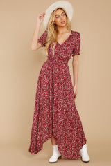 Cue From The Past Red Print Maxi Dress - Red Dress