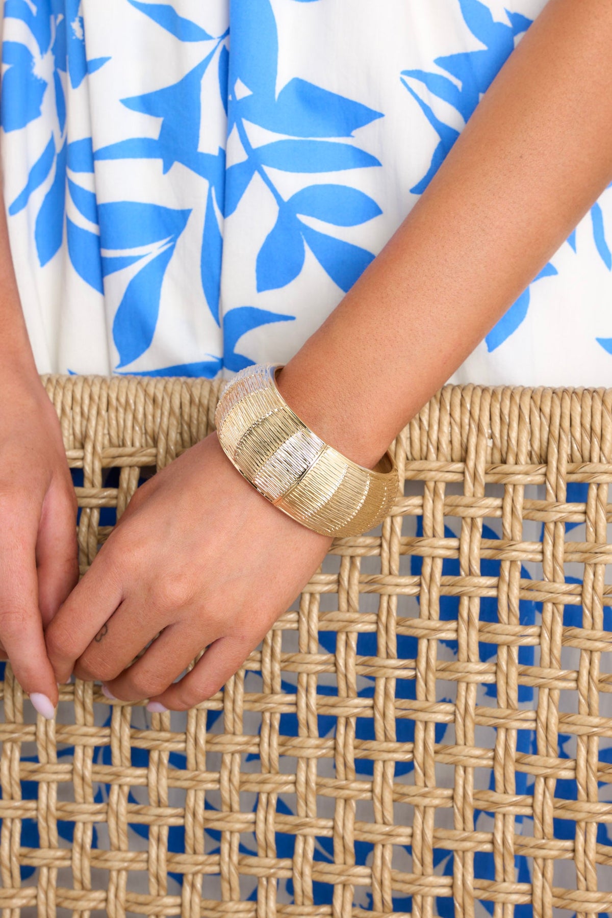 Silk-Tied Gilded Cuff Bracelet